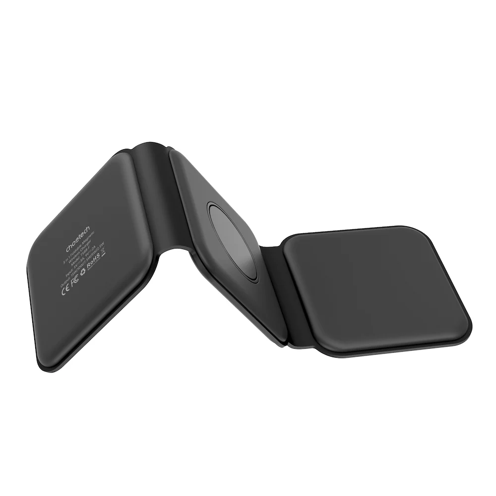 Choetech 3-in-1 Foldable and Portable Magnetic Wireless Charger - Black - Image 11