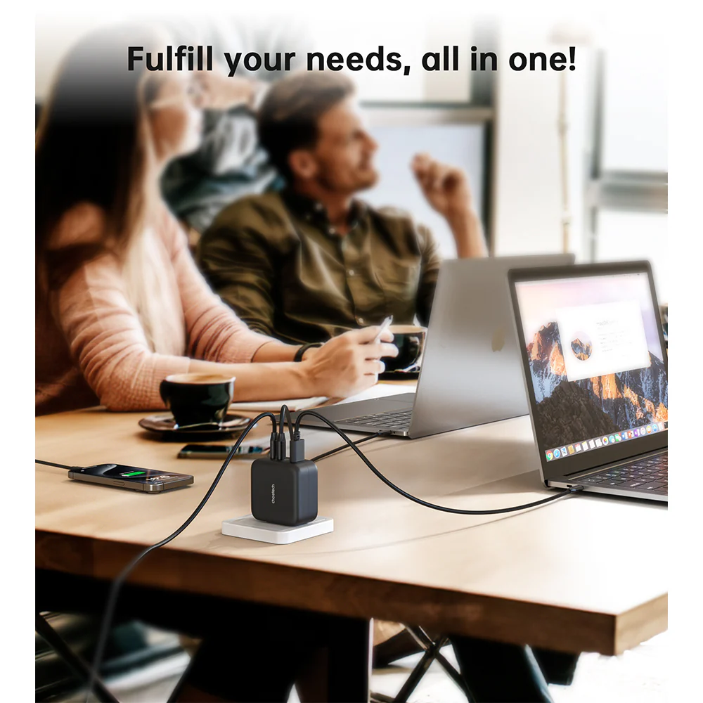 Choetech PD 70W GaN 3 USB-C+1 USB-A Multiple Plugs Charger - Image 10