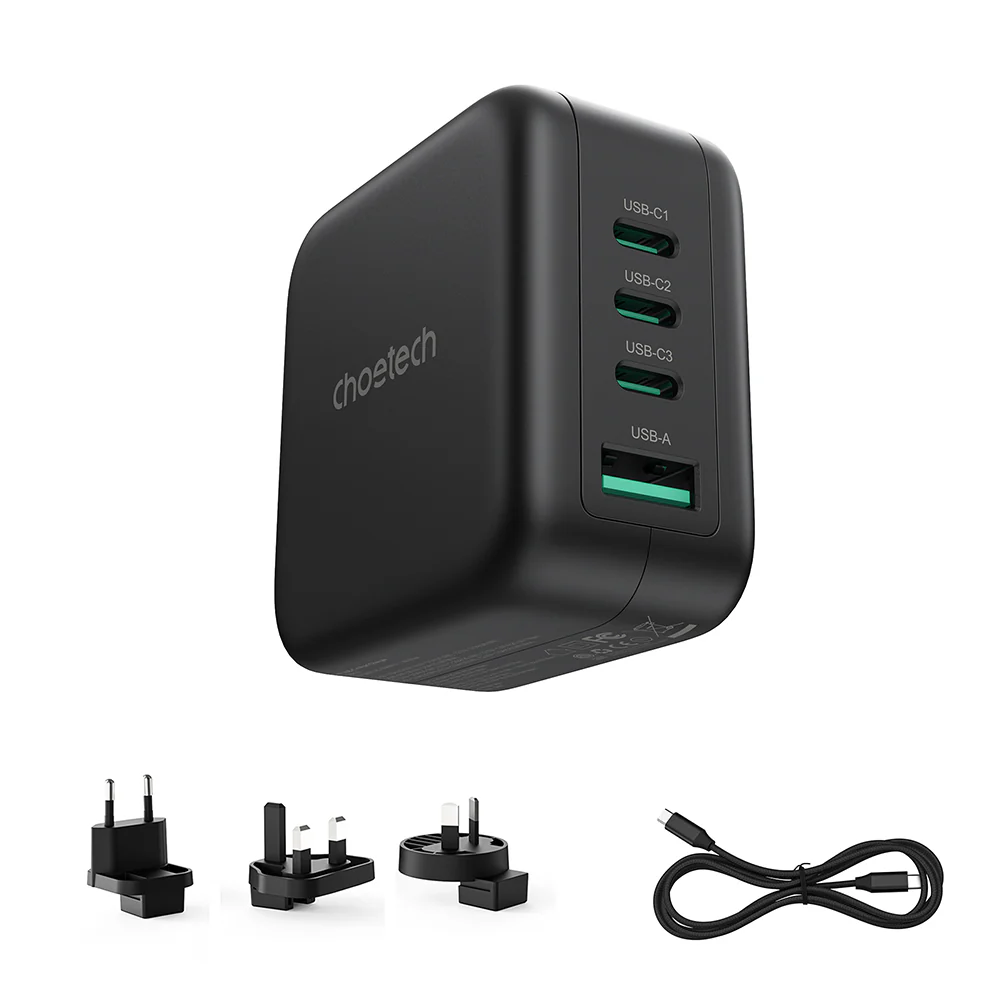 Choetech PD 70W GaN 3 USB-C+1 USB-A Multiple Plugs Charger - Image 3