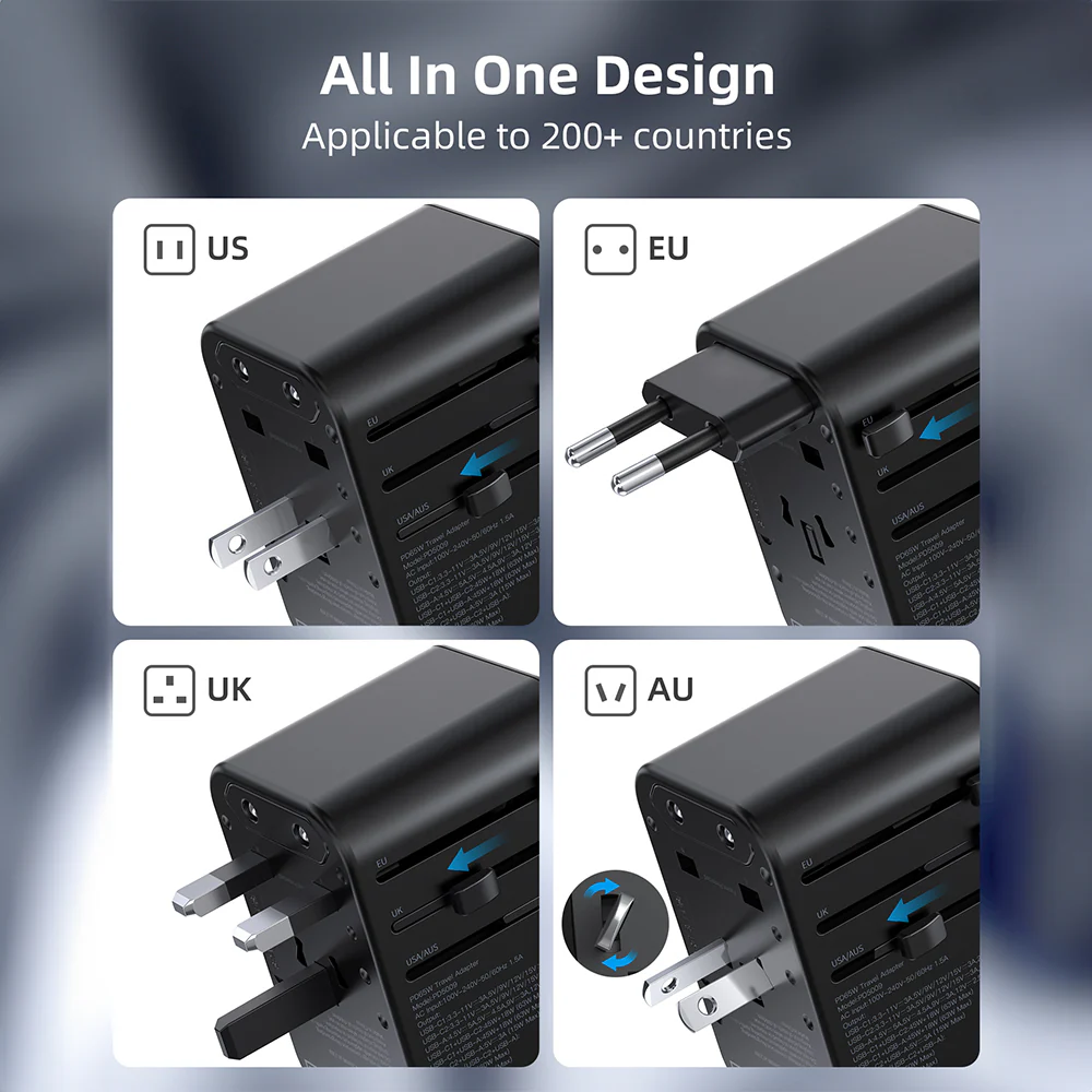 Choetech PD65W 2C+A Travel Wall Charger - Image 3
