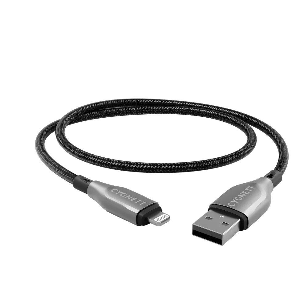 Cygnett Armoured Lightning To USB-A Cable - Black 1m - Image 3