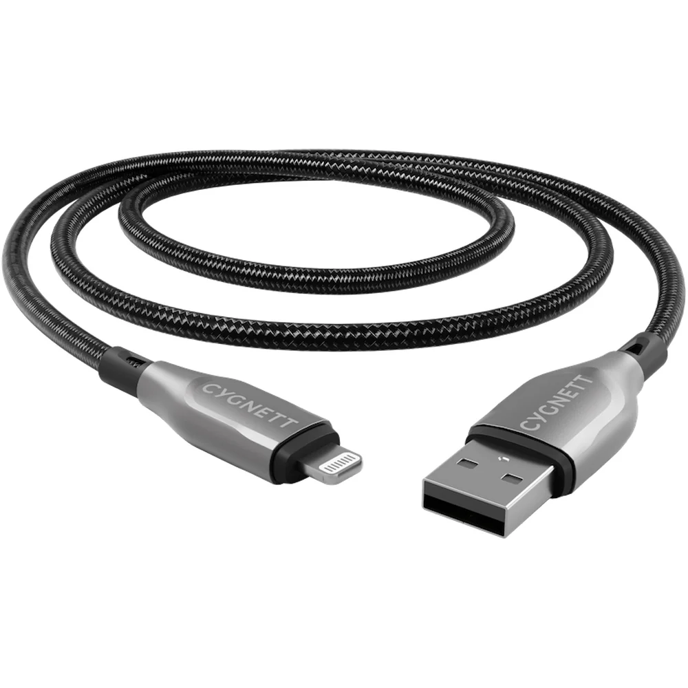 Cygnett Armoured Lightning To USB-A Cable - Black 2m - Image 3