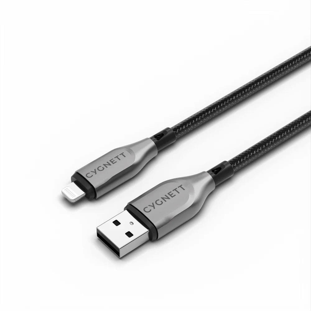 Cygnett Armoured Lightning To USB-A Cable - Black 3m