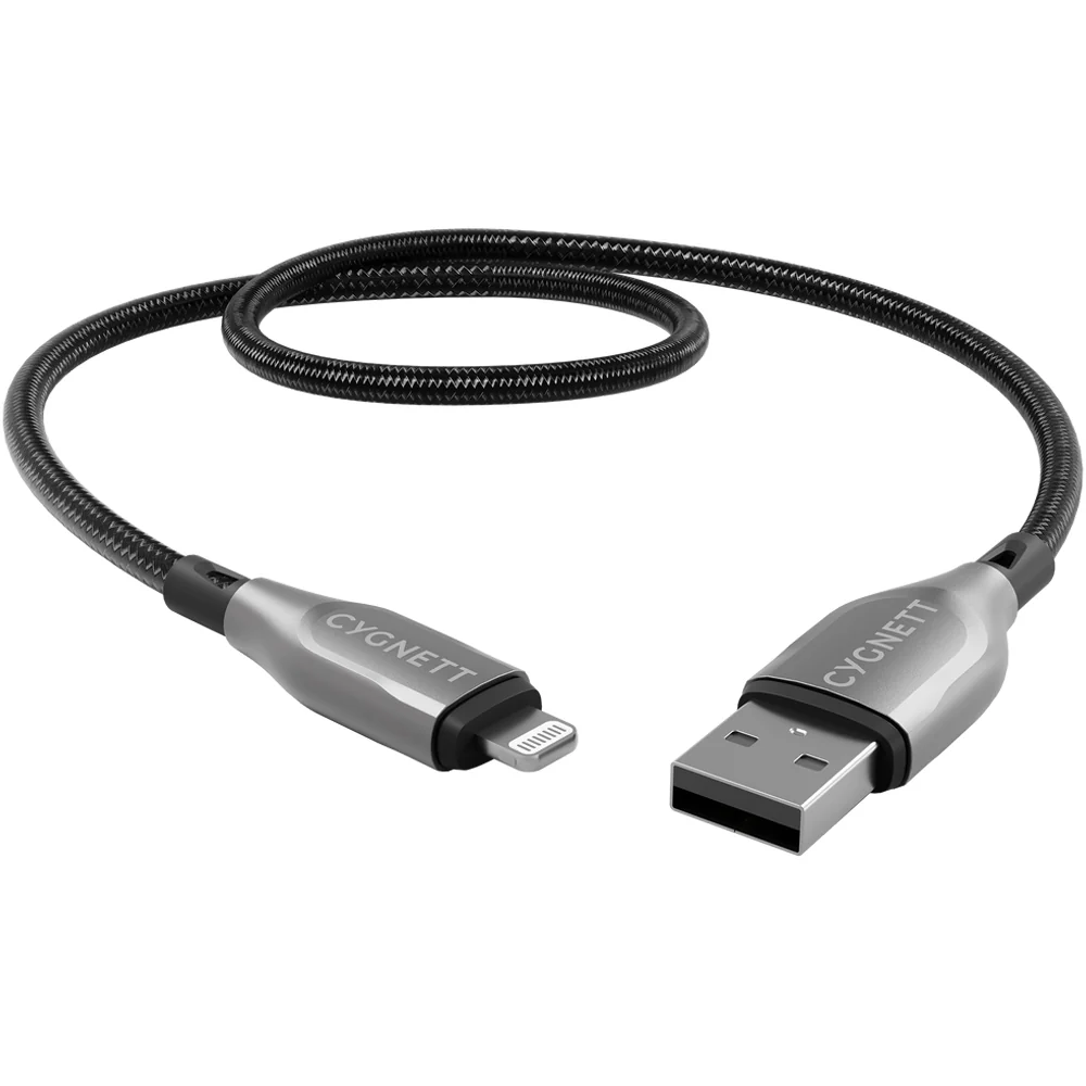 Cygnett Armoured Lightning To USB-A Cable - Black 50cm - Image 3