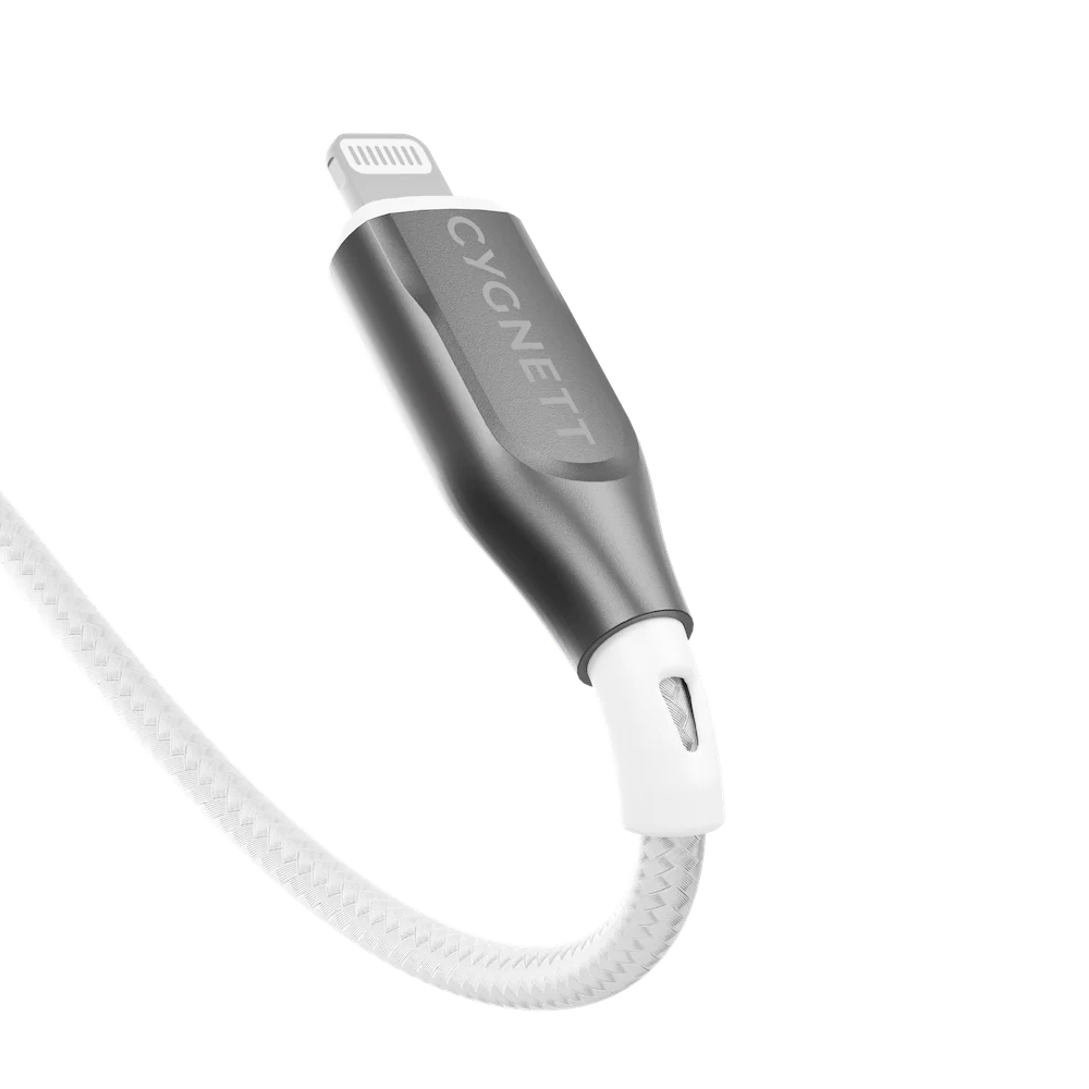 Cygnett Armoured Lightning To USB-A Cable - White 2m - Image 5
