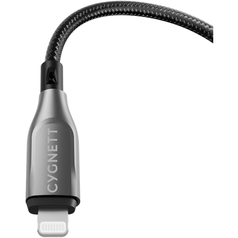 Cygnett Armoured Lightning To USB-C Cable - Black 1m - Image 4