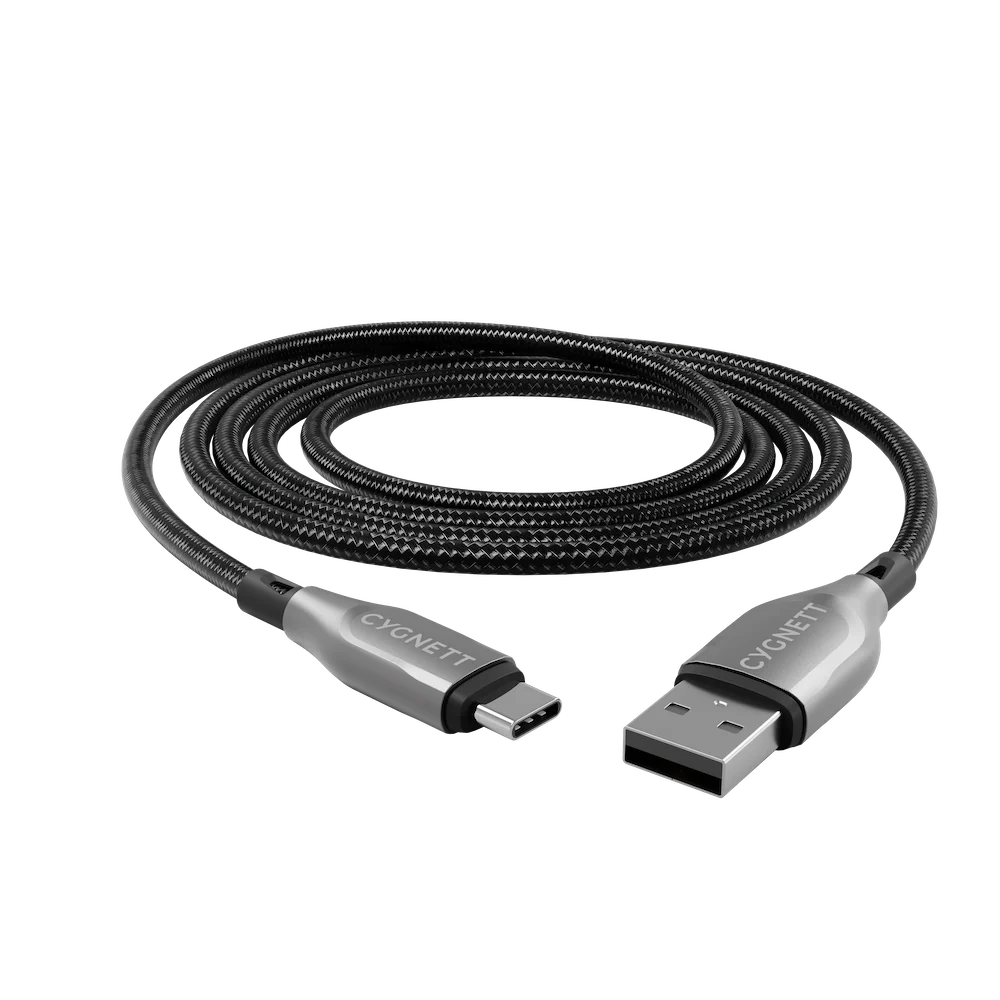 Cygnett Armoured USB-C To USB-A (USB 2.0) Cable - Black 3m - Image 3