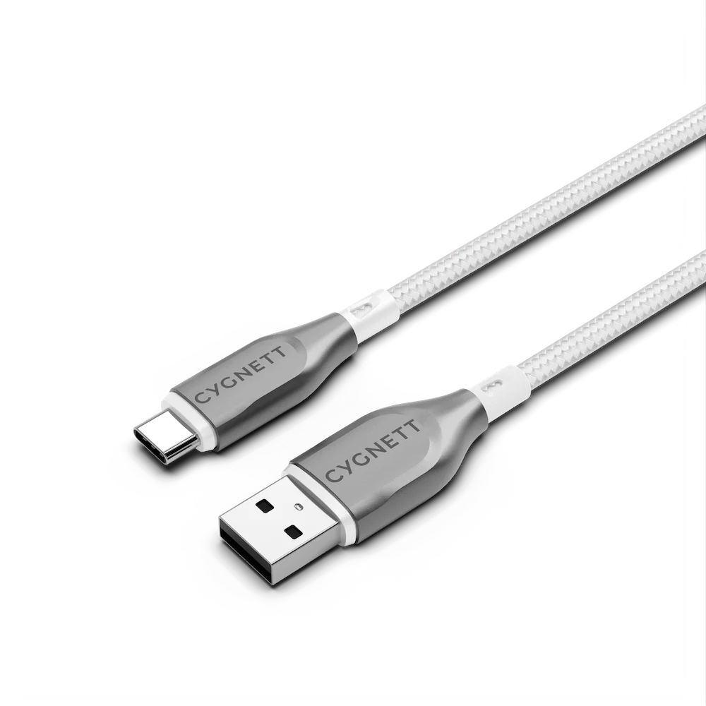Cygnett Armoured USB-C To USB-A (USB 2.0) Cable - White 1m