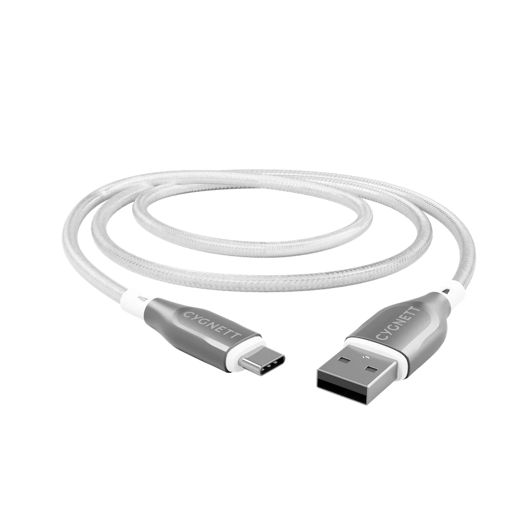 Cygnett Armoured USB-C To USB-A (USB 2.0) Cable - White 2m - Image 3