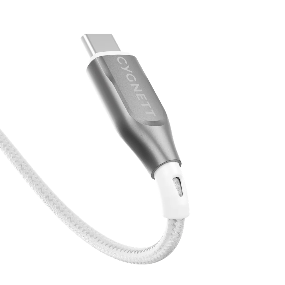 Cygnett Armoured USB-C To USB-A (USB 2.0) Cable - White 2m - Image 5