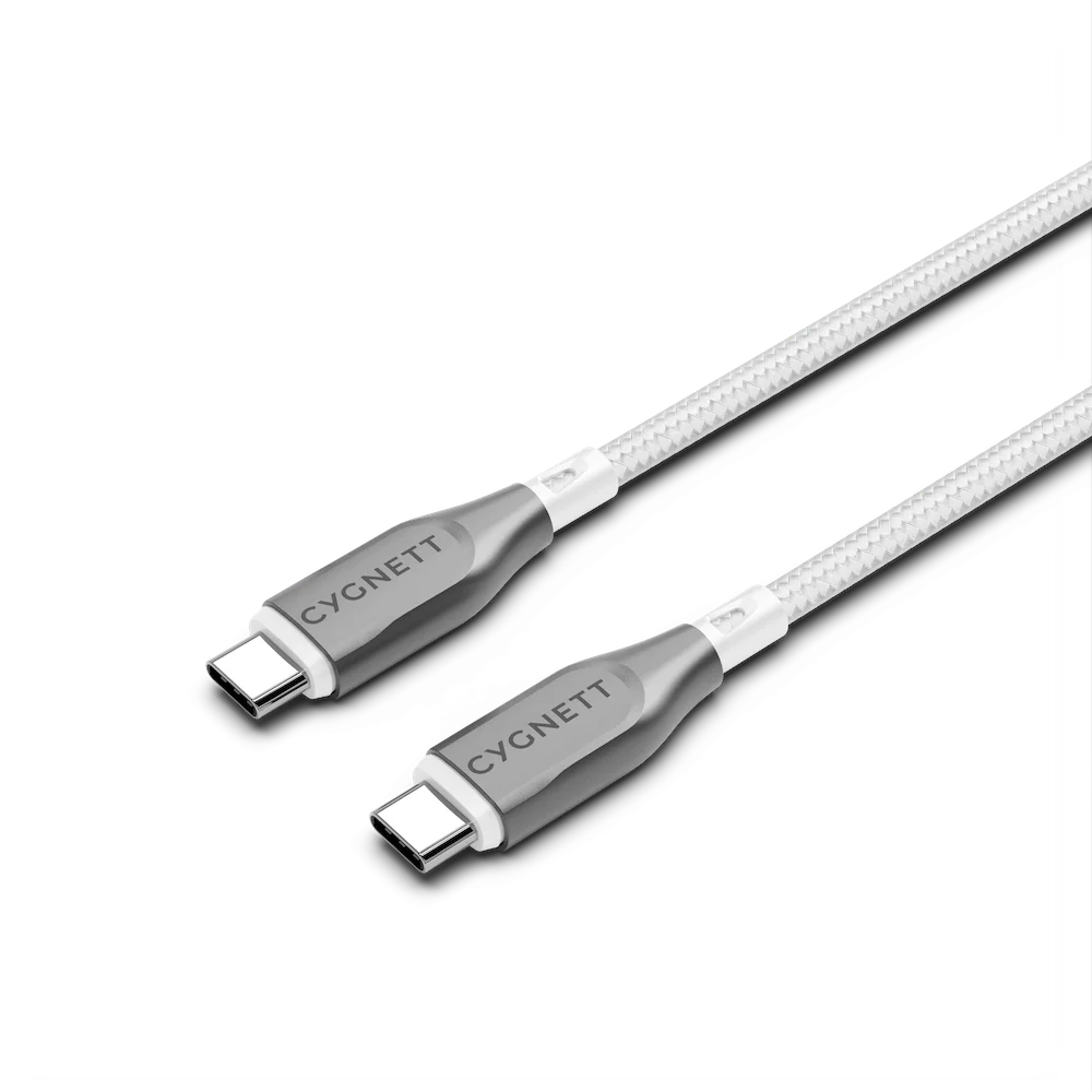 Cygnett Armoured USB-C To USB-C (USB 2.0) Cable - White 2m