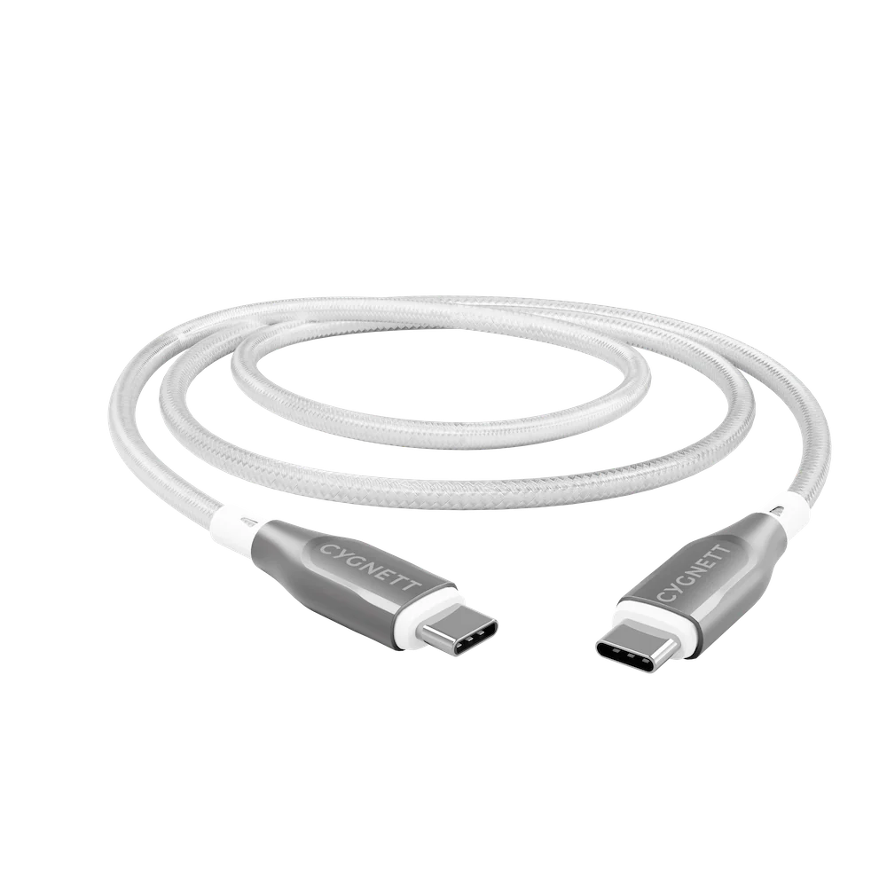 Cygnett Armoured USB-C To USB-C (USB 2.0) Cable - White 2m - Image 3