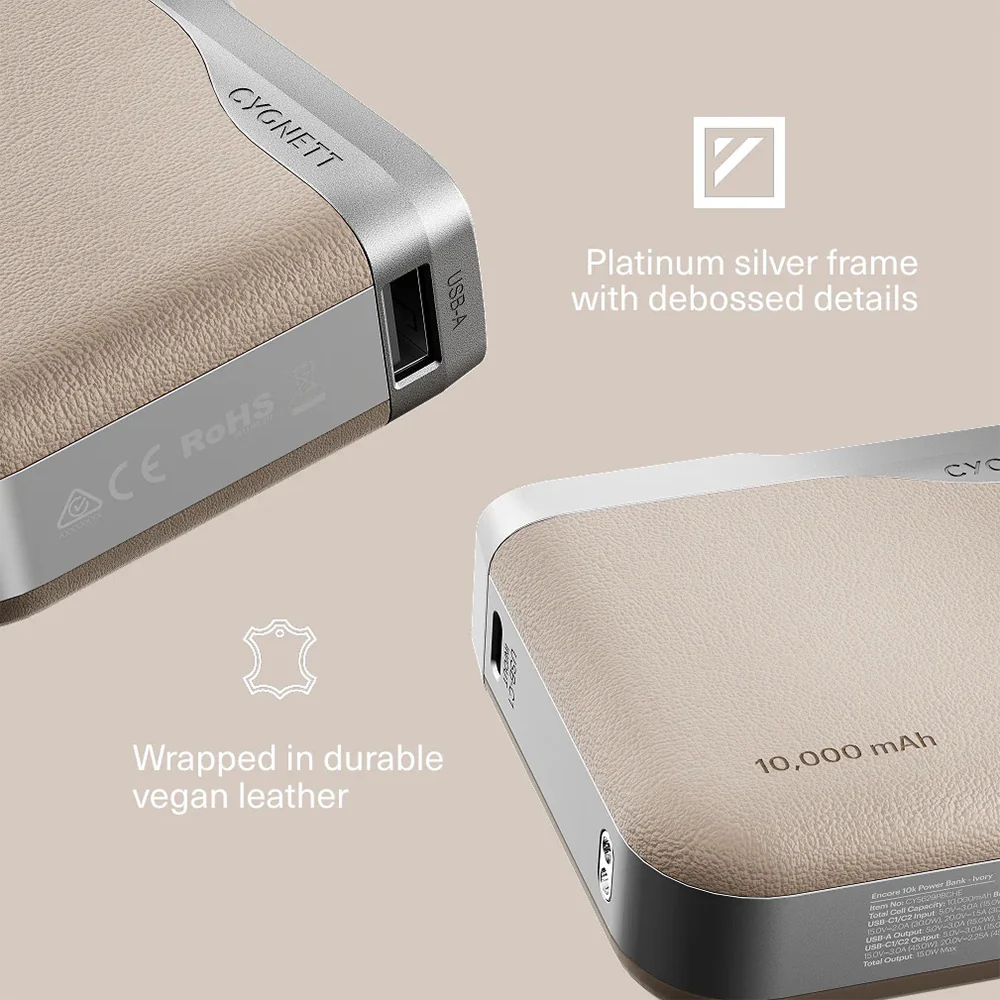Cygnett Encore 10k mAh Power Bank - Ivory - Image 4