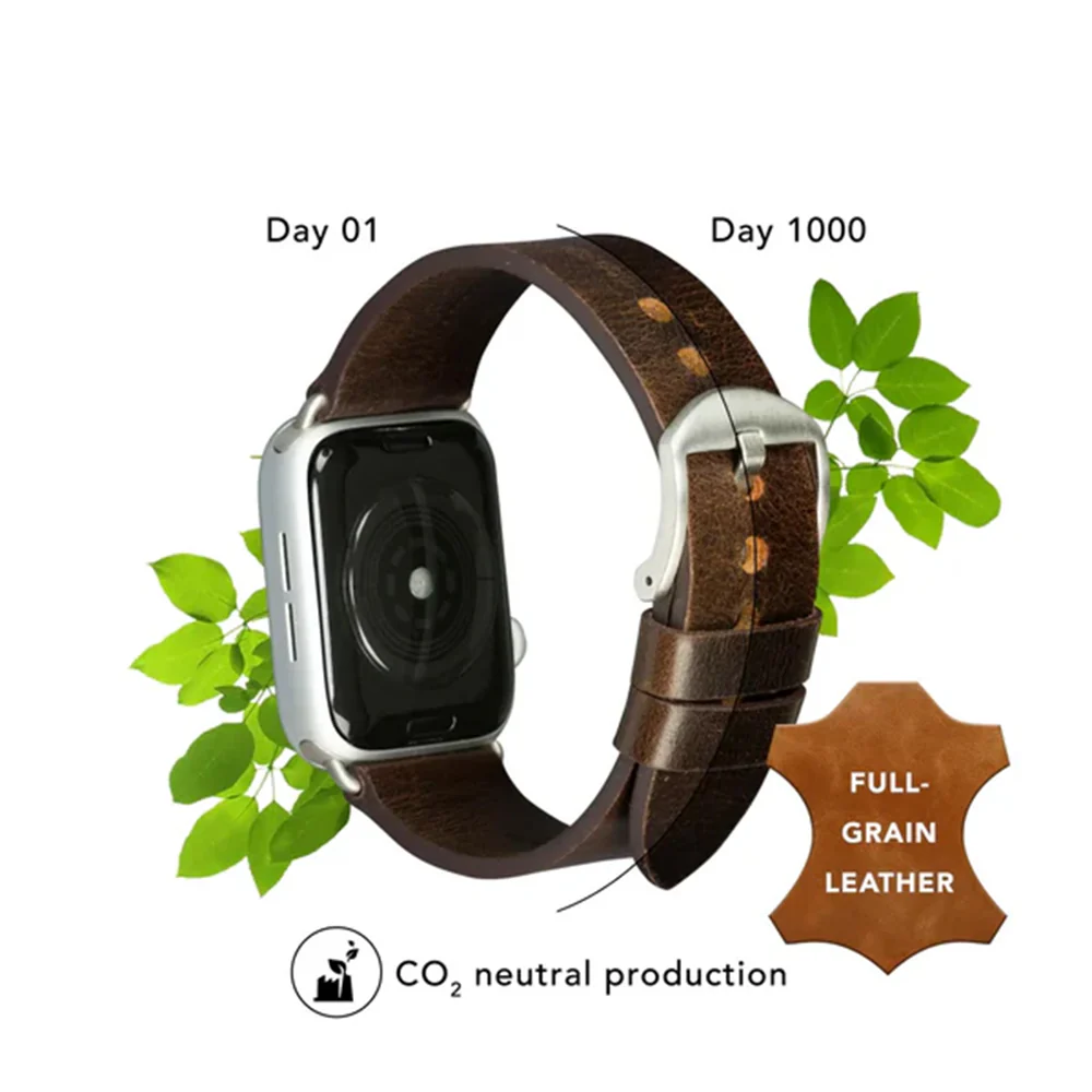 dbramante1928 Bornholm Watch Strap for Apple Watch 42/44/45/46 (2024)/49mm – Brown/Silver - Image 2