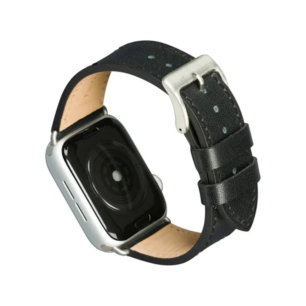 dbramante1928 Copenhagen Watch Strap for Apple Watch 42/44/45/46 (2024)/49mm – Black/Silver - Image 3