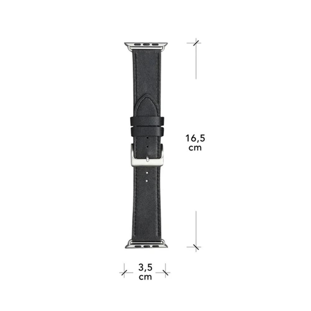 dbramante1928 Copenhagen Watch Strap for Apple Watch 42/44/45/46 (2024)/49mm – Black/Silver - Image 5