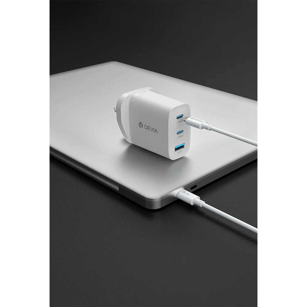 DEVIA Extreme Speed Series PD65W A+2C Dynamic GaN Charger White - Image 5