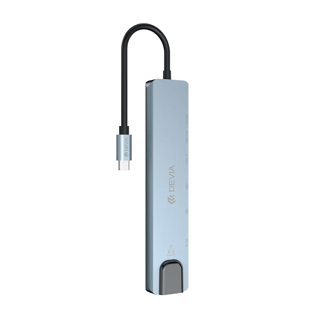 Devia Pro1 8-in-1 USB-C Hub - Gray - Image 2