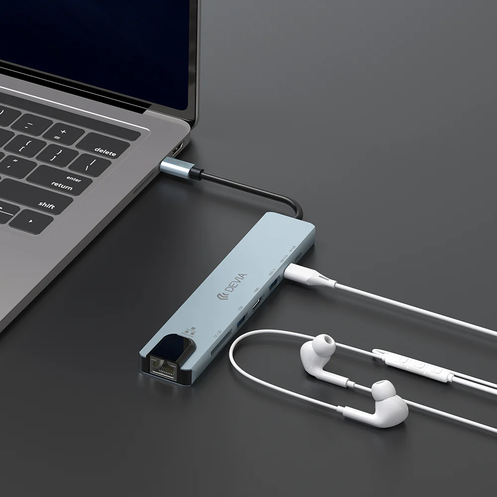 Devia Pro1 8-in-1 USB-C Hub - Gray - Image 5