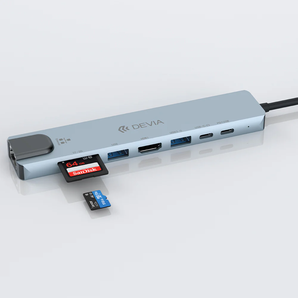 Devia Pro1 8-in-1 USB-C Hub - Gray - Image 8