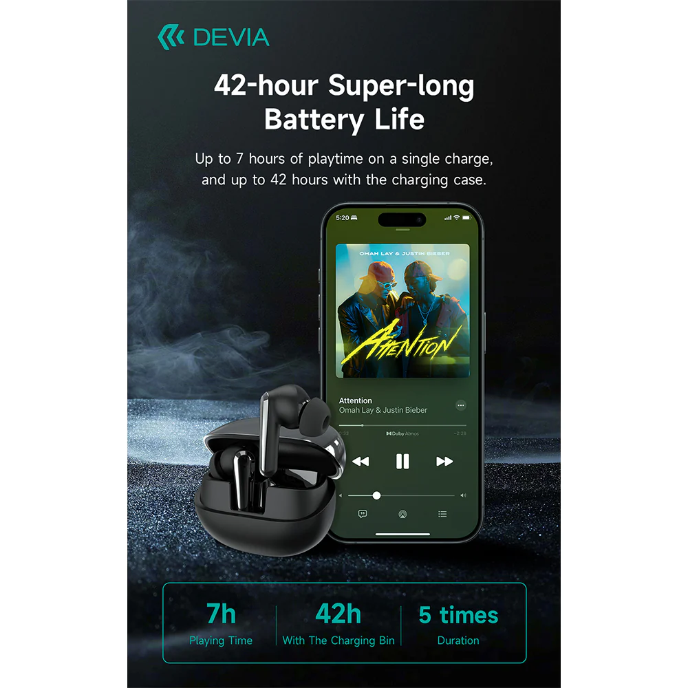 DEVIA Star Series ANC TWS-E4 Wireless Earphone EM409 Black - Image 4