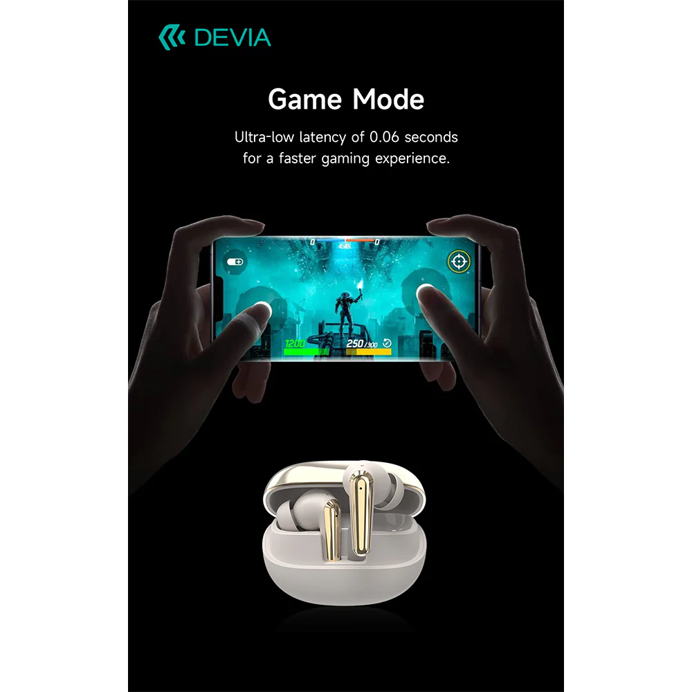 DEVIA Star Series ANC TWS-E4 Wireless Earphone EM409 Black - Image 5