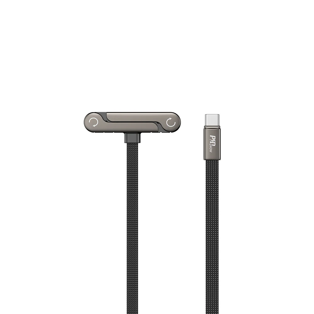DEVIA Ultra6 USB-C to C 240W Phone Stand Fast Charging Cable 1.2m Black - Image 3