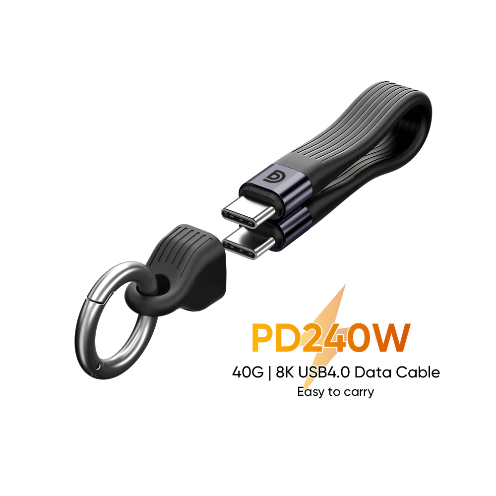 Griffin PowerFlex USB-C to C 240W 40Gbps Keychain Cable 13cm - Image 2
