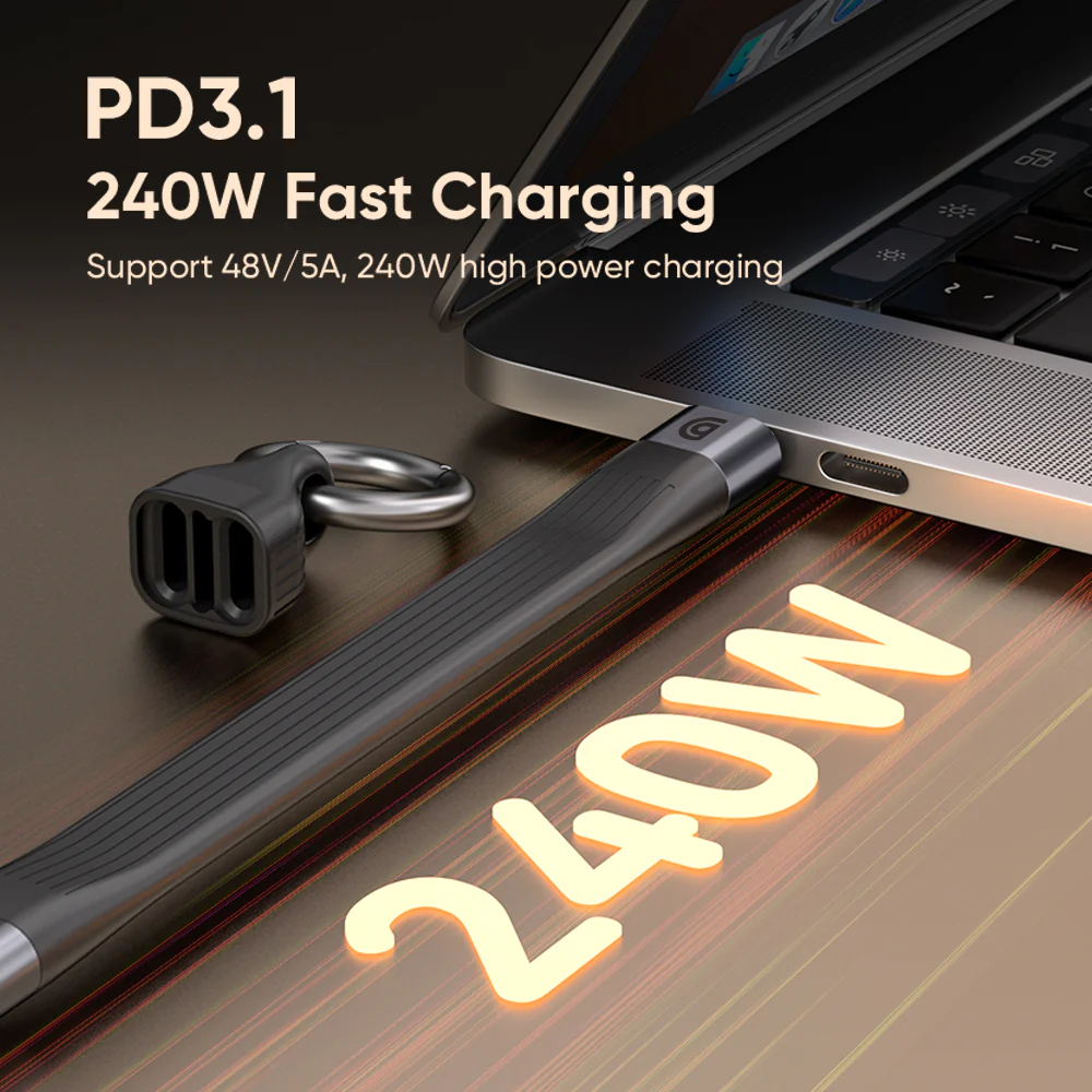 Griffin PowerFlex USB-C to C 240W 40Gbps Keychain Cable 13cm - Image 5