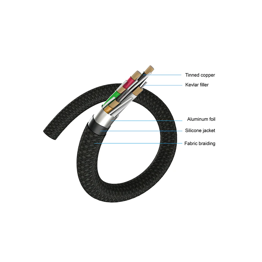 Griffin USB-C to USB-C Charge/Sync Cable 240W 1.2M PowerFlex Silicone Duo Braided-Black - Image 3
