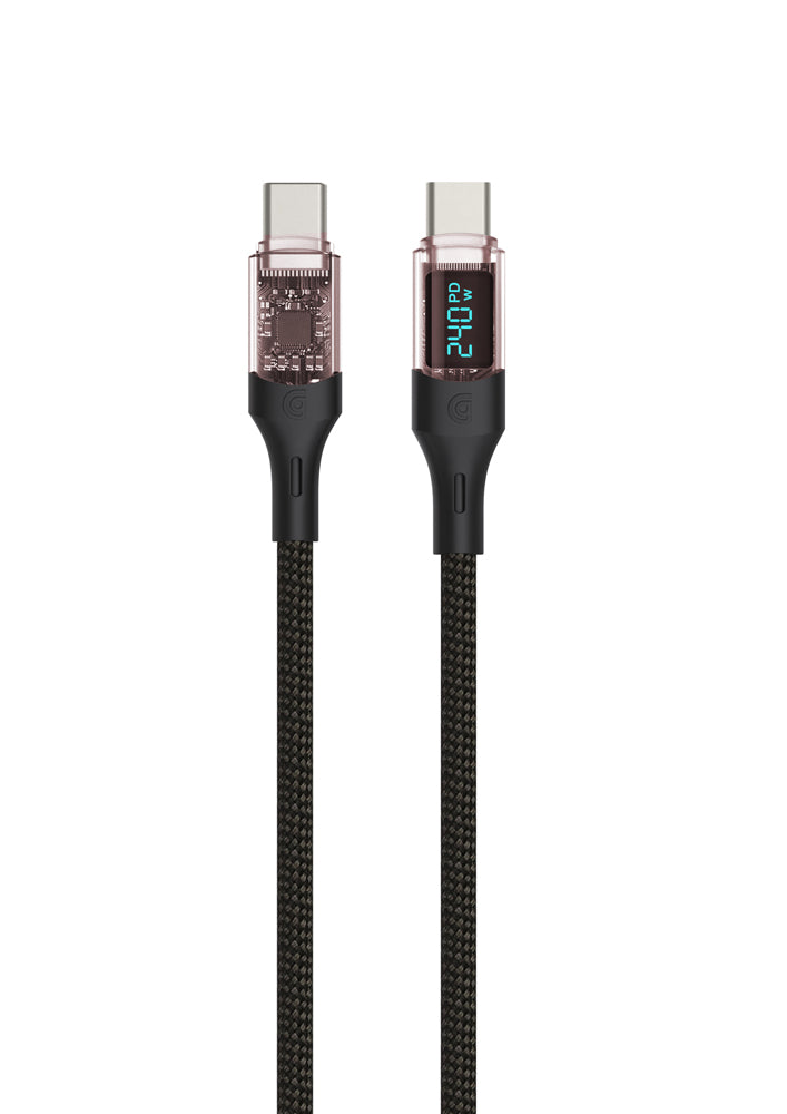 Griffin USB-C to USB-C Charge/Sync LED Cable 240W 1.2M PowerFlex Silicone Duo Braided-Black