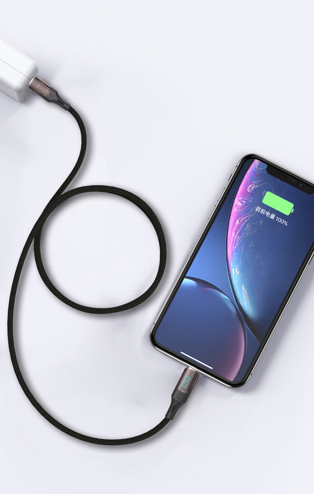 Griffin USB-C to USB-C Charge/Sync LED Cable 240W 1.2M PowerFlex Silicone Duo Braided-Black - Image 7