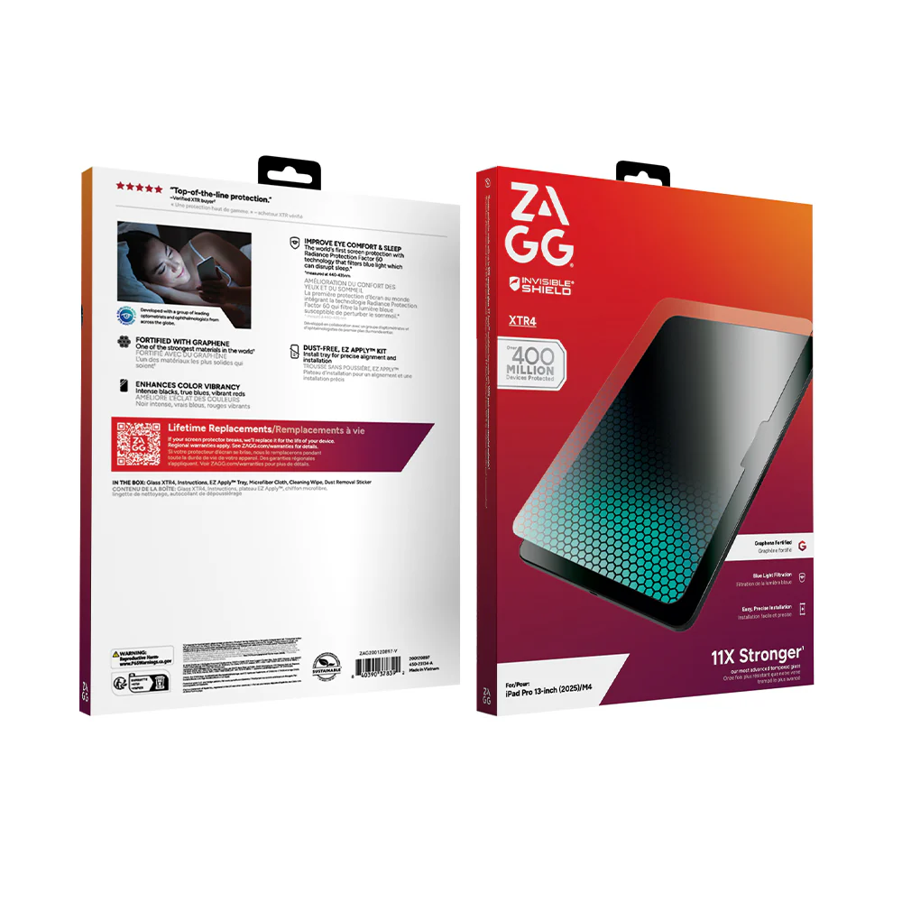 InvisibleShield Glass XTR4 Blue Light Tablet Screen Protector for 13-inch iPad Pro (M4/M5) - Image 4