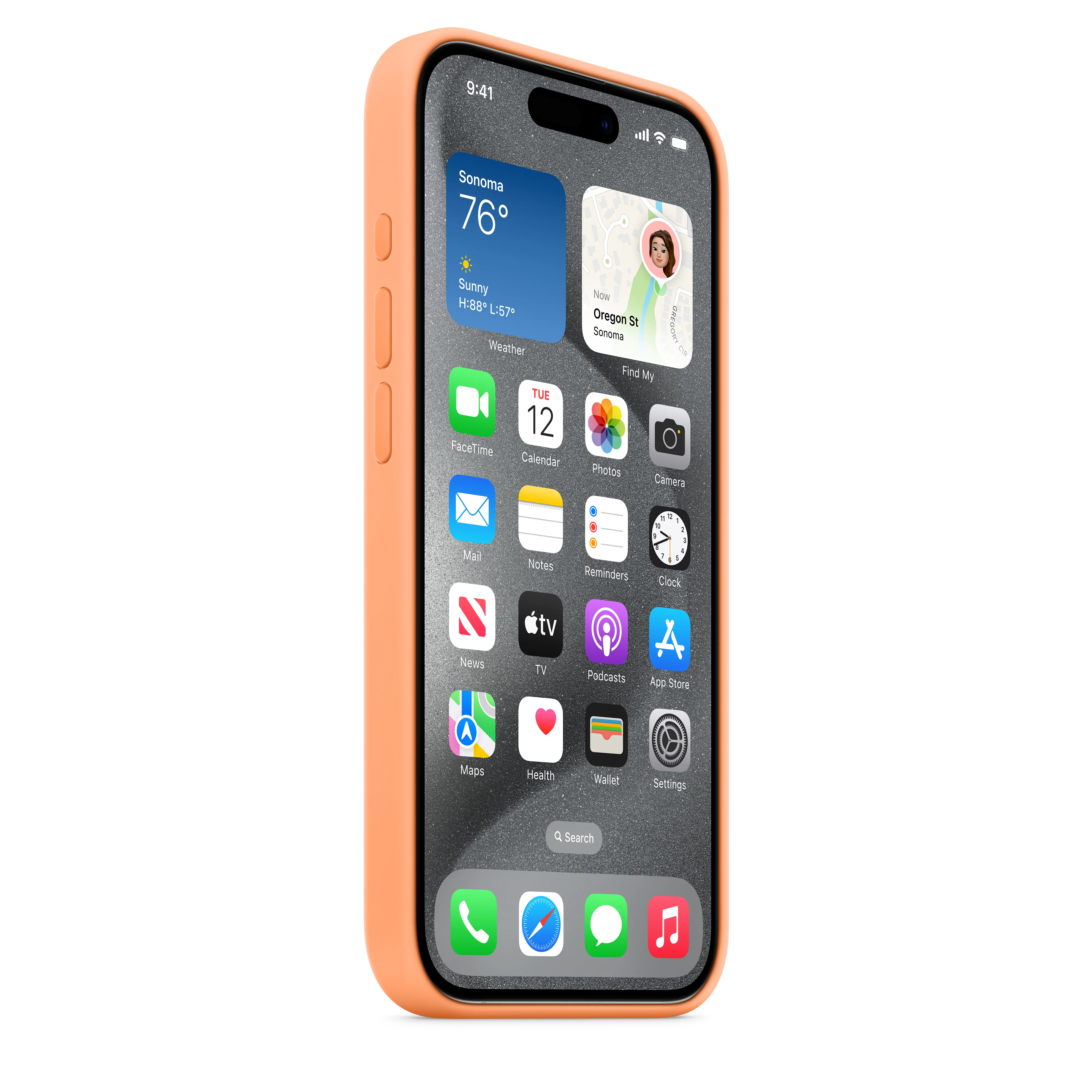 Apple iPhone 15 Pro Silicone Case with MagSafe Orange Sorbet - Image 6