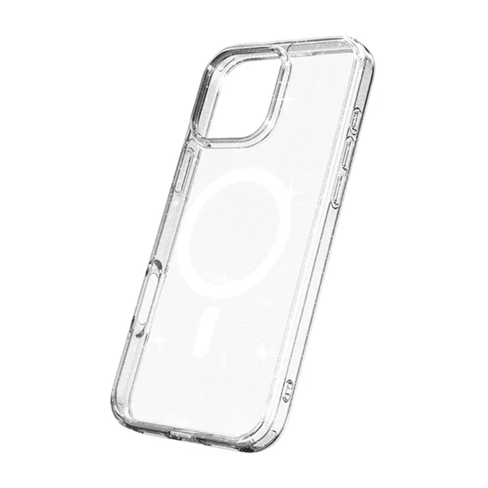 JTLEGEND Glitter Mag Hybrid Cushion Case with MagSafe for iPhone 16 Pro - Clear