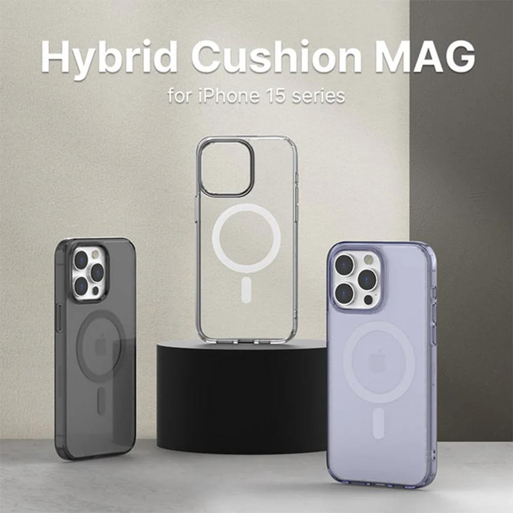 JTLEGEND Hybrid Cushion Mag Case with MagSafe for iPhone 15 Pro - Crystal Black - Image 2