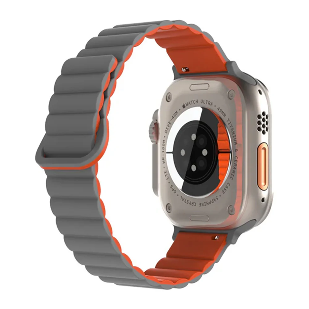 JTLEGEND Lithe Magnetic Band for 38/40/41mm Apple Watch - Gray Orange - Image 2