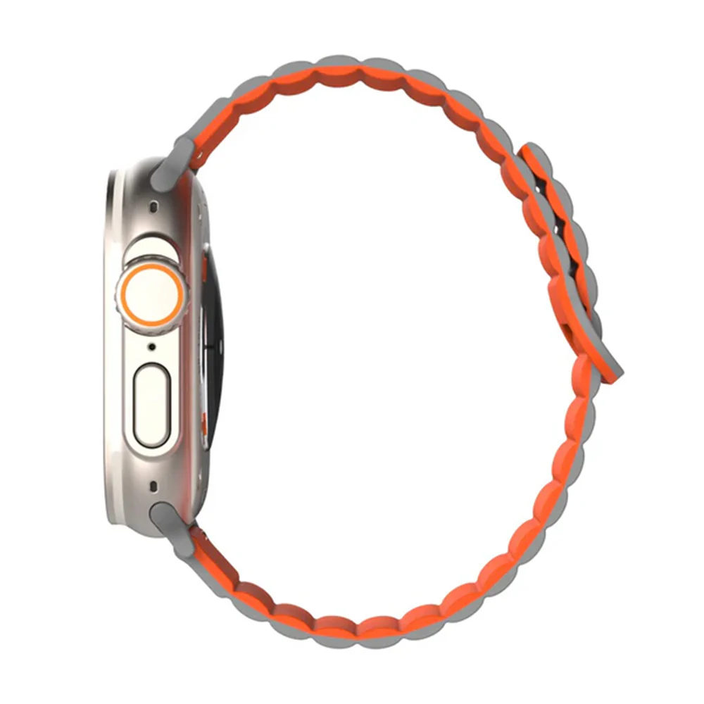 JTLEGEND Lithe Magnetic Band for 38/40/41mm Apple Watch - Gray Orange - Image 3