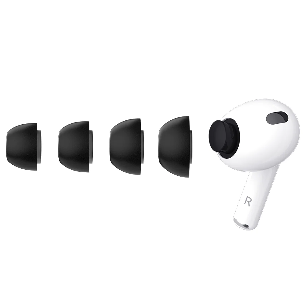 KeyBudz Hyperfoam Comfort Series Memory Foam Tips for AirPods Pro 3 - Black (All Sizes) - Image 3