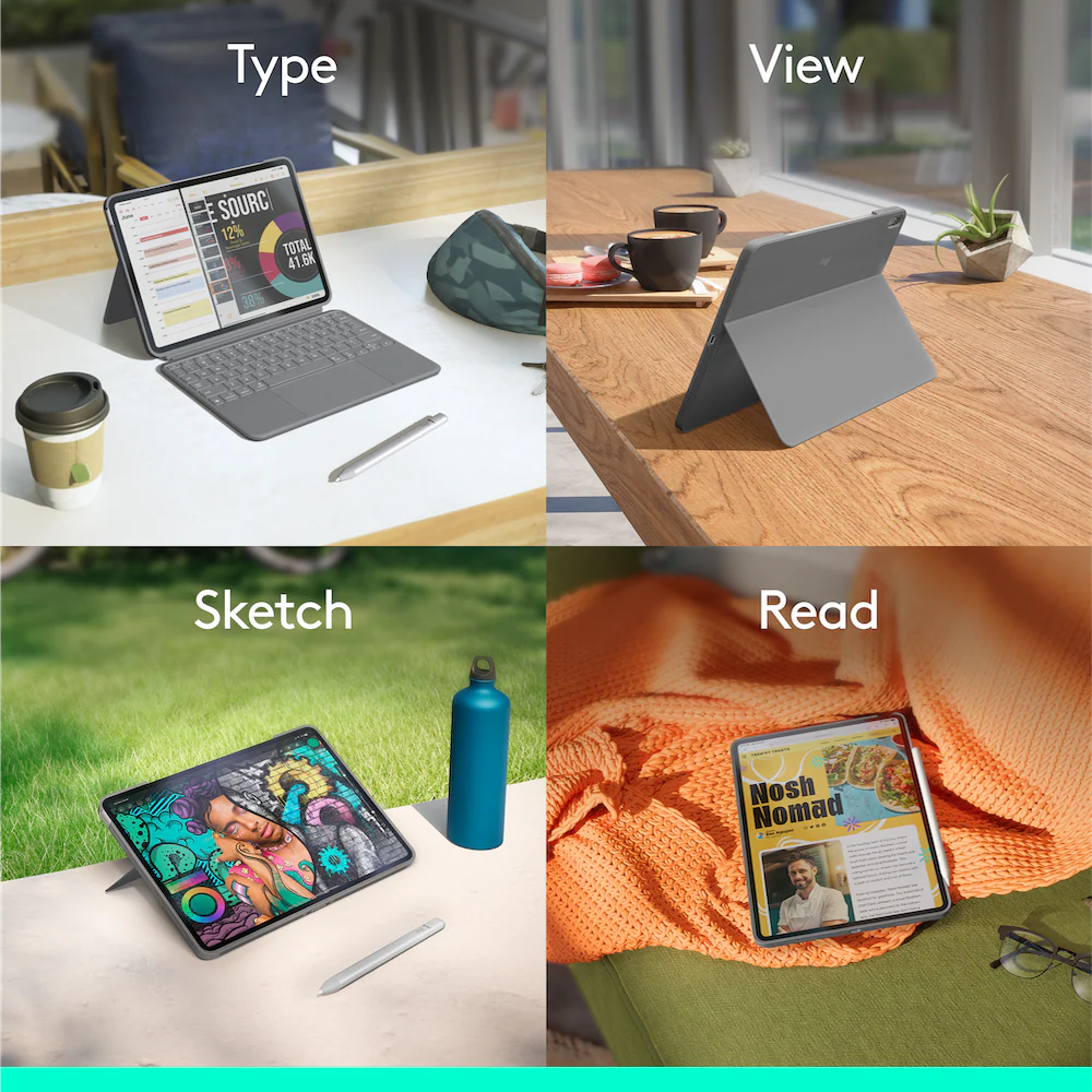Logitech Combo Touch 11-inch iPad Air M2/M3/M4 Oxford Grey - Image 7