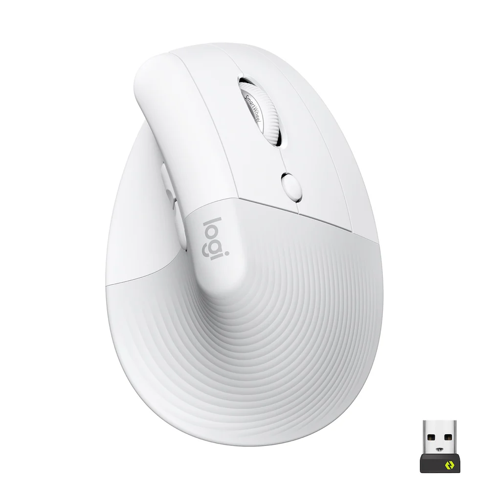 Logitech Lift Vertical Ergonomic Mouse - White