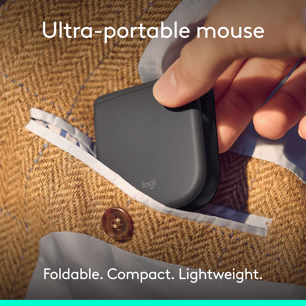 Logitech Mobi Fold Ultra Portable Wireless Mouse Graphite - Image 2
