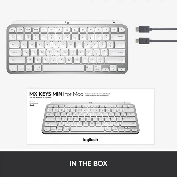 Logitech MX Keys Mini For Mac Keyboard - Pale Grey - Image 10