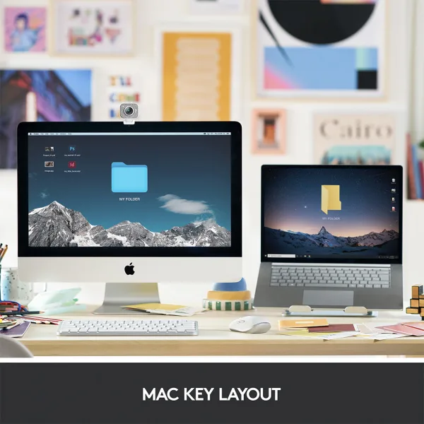 Logitech MX Keys Mini For Mac Keyboard - Pale Grey - Image 2