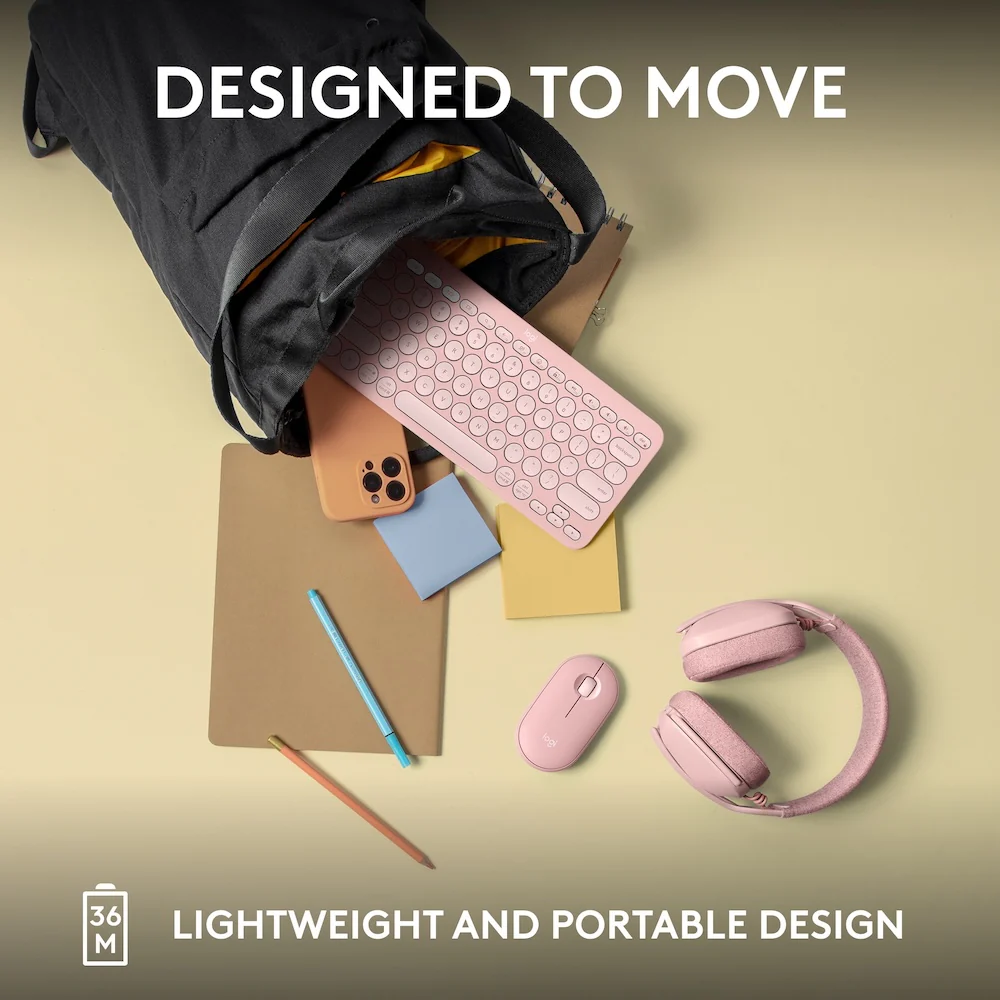 Logitech Pebble Keys 2 K380s Tonal Rose - Image 8