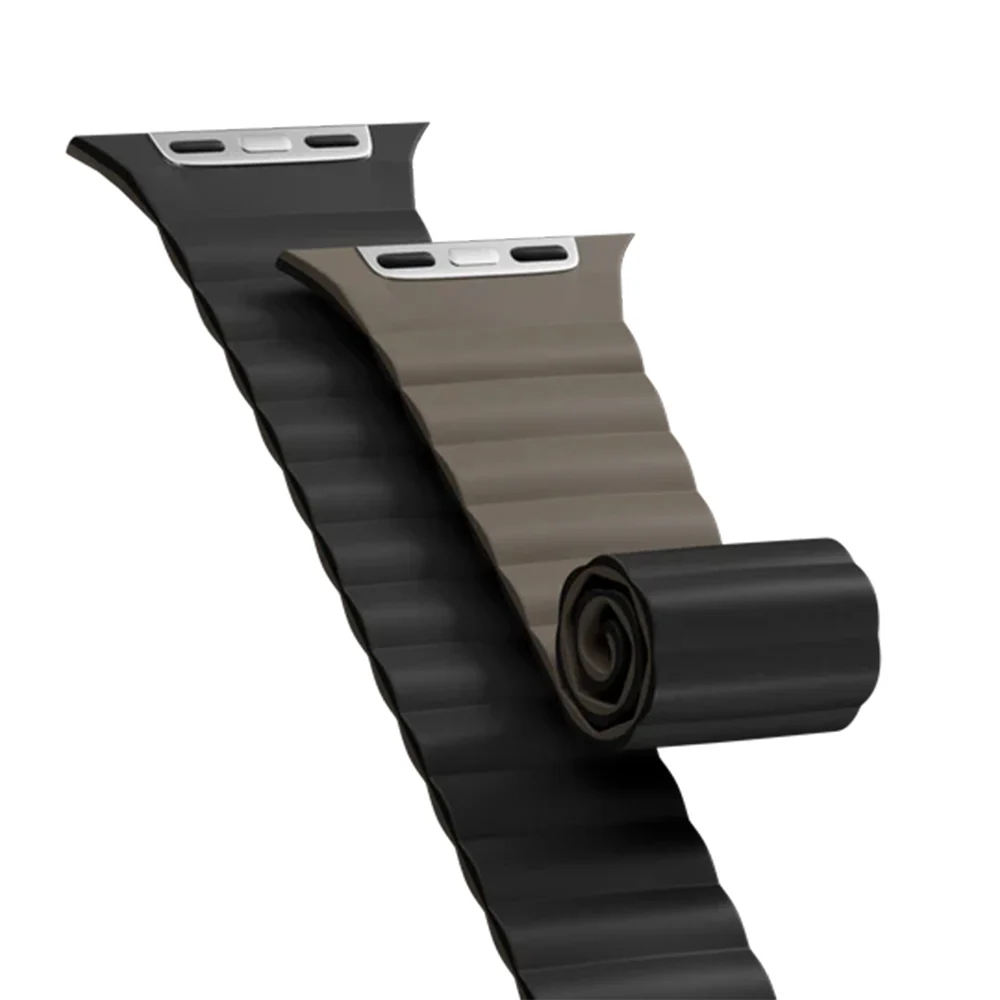 MagEasy Skin Duo Reversible Silicone Magnetic Band 38/40/41/42(2024/2025)mm Black/Fossil - Image 4