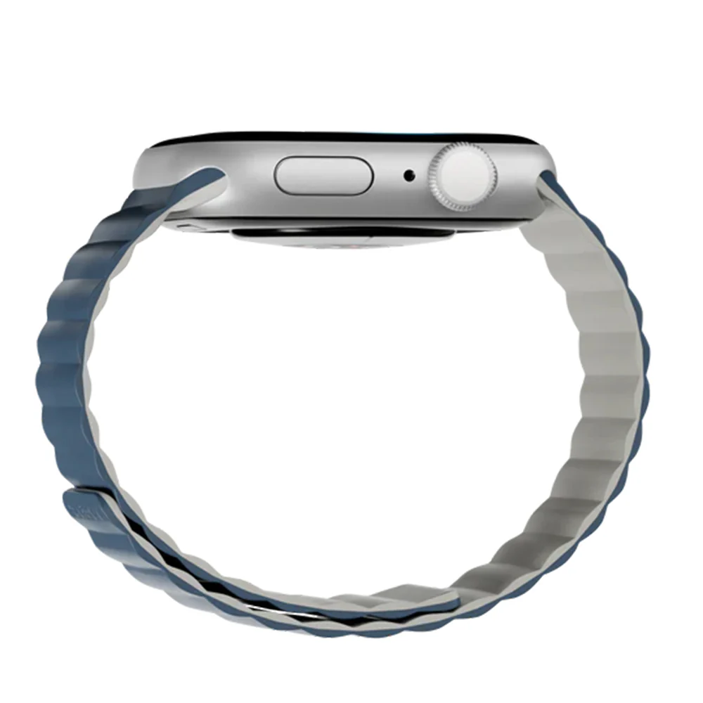 MagEasy Skin Duo Reversible Silicone Magnetic Band 38/40/41/42(2024/2025)mm Midnight Blue/Concrete Gray - Image 5
