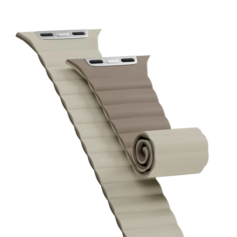 MagEasy Skin Duo Reversible Silicone Magnetic Band 42/44/45/46/49mm Starlight/Mocha - Image 4