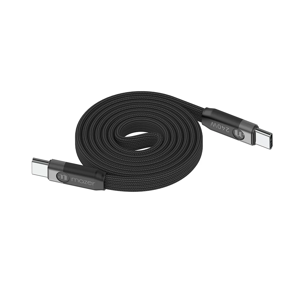 Mazer InfiniteLINK Cobra3 240W Flat Magnetic Roll Cable 1m Black Grey - Image 2