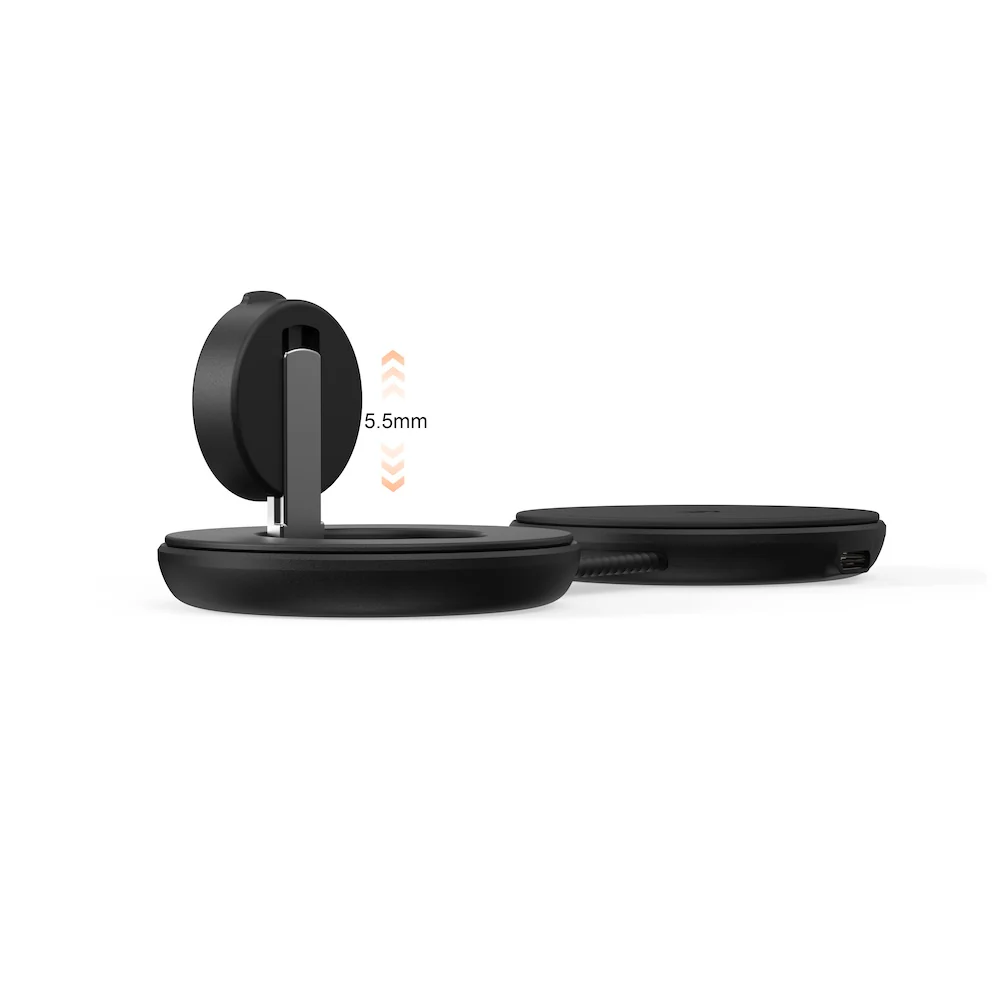 Mazer MagPad Duo2 Qi2.2 Certified 25W 2-in-1 Foldable Wireless Charging Pad Black - Image 5